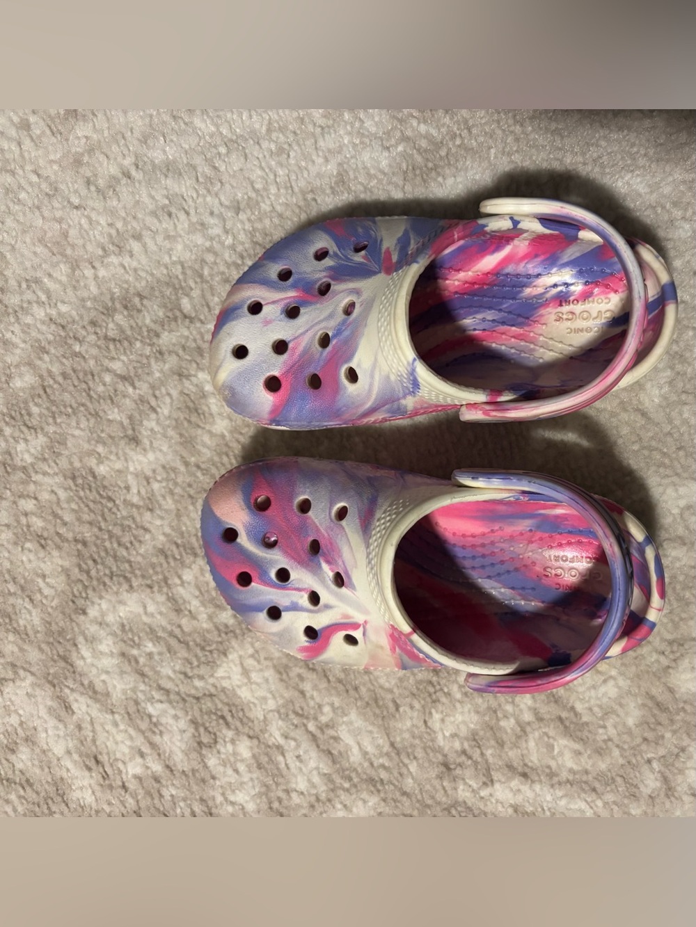 CROCS Clog - Toddler Kid Unisex Girl - Marble Style Pink Purple Size 8 C - Picture 12 of 13